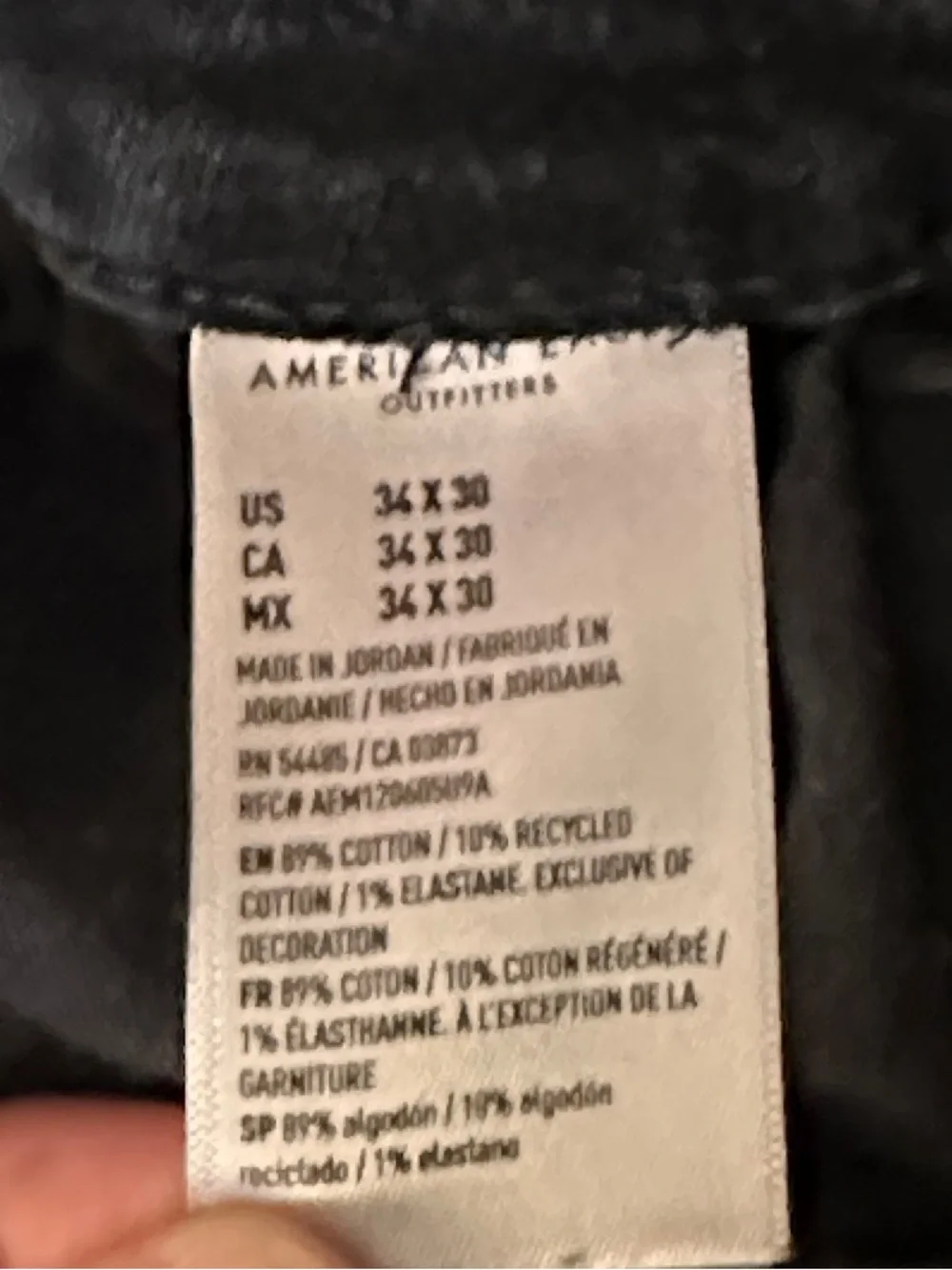 American Eagle Air Flex + Jeans Black Skinny Mens 34/30